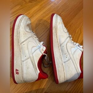 Nike “Air Force One’s” Size 8.5 men’s, red sole and lining